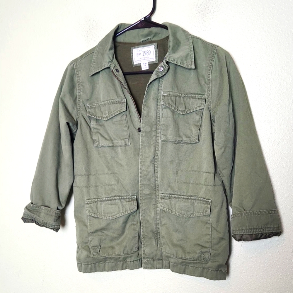 Children's Place Green Jacket Hirls Size Medium  7/8